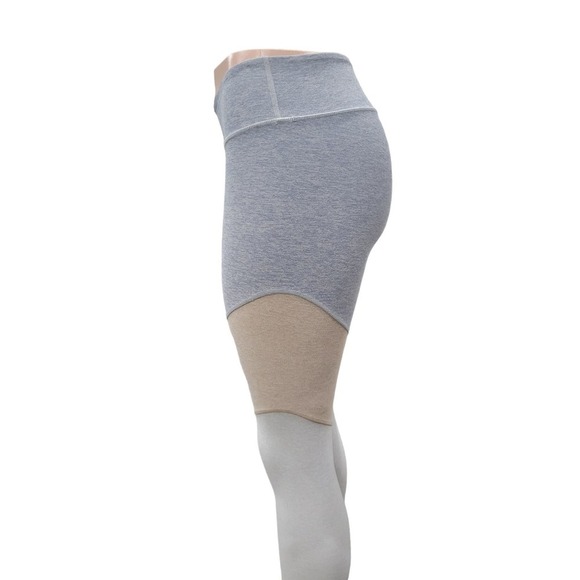 Outdoor Voices Spring 7/8 Color Block Athletic Leggings Blue Tan Grey Size Small - Picture 5 of 12